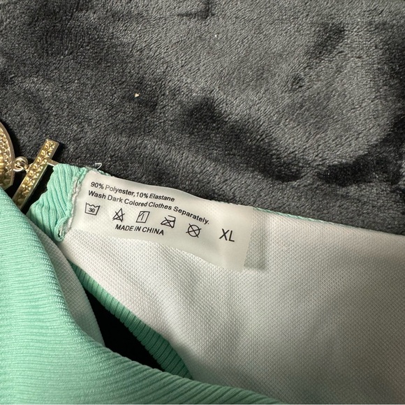 LIGHT PINK MINT RHINESTONE GEM STRAPPY CHEEKY 2PC SWIMSUIT BIKIN - Picture 9 of 9